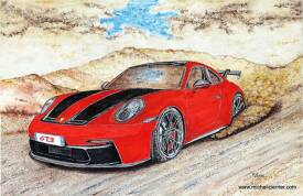 Michel PERRIER - MP-PorscheGT3-rouge-90X60cm