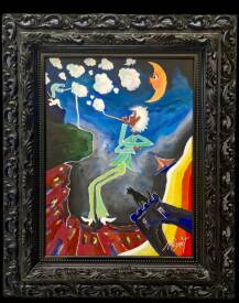 Jean Philippe PEYNET - Hommage au Souffleur de nuages-45x55cm