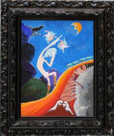 Jean Philippe PEYNET - Hommage au montreur de lune - 45x55