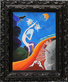 Jean Philippe PEYNET - Hommage au montreur de lune - 45x55