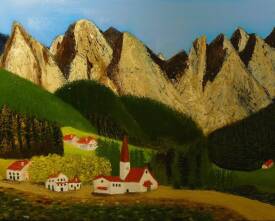 Michel Thévenot dit PICH - Santa Maddalena, village au pied des Dolomites, au printemps