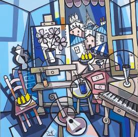 Giuseppe PIERMATTEO - L'atelier bleu. format 100x100cm.jpg