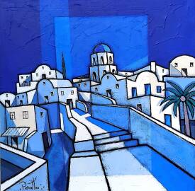 Giuseppe PIERMATTEO - Lumière bleue sur Santorin F.80x80cm.jpg