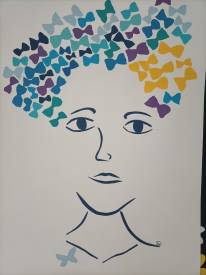 Irène PLAYOULT - Série les femmes décoiffée - Femme aux papillons.jpg