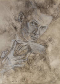 François PLUMART - Egon Schiele Acrylique sur bois 70x50cm.Francois Plumart©ADAGP Paris 2016