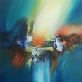 Lysiane Portal - Profondeurs océanes 80x80cm