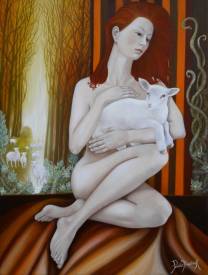 Mado POURTIN MOUSNIER - Loin du troupeau- Huile sur toile - 46X61 -Disponible