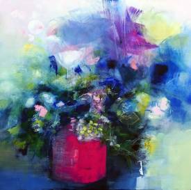 Marianne QUINZIN - Flowers in a pink pot - 2020