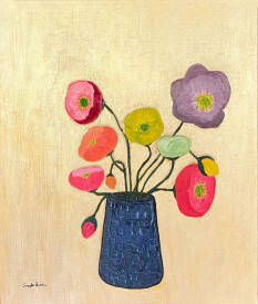 Joseph RETHLIN - Poppies on gold