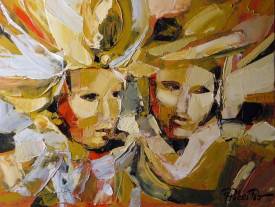 Michèle RIBEIRO - Masques d'or (12F : 61x50)