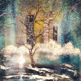 Anne ROBIN - Quatre tours peinture acrylique sur plexiglas