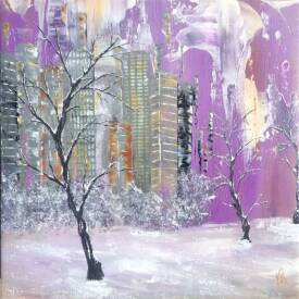 Anne ROBIN - Purple petit format acrylique