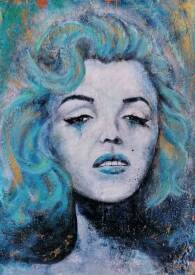 Anne ROBIN - Quand Marylin redevient Norma-Jean art mural peinture acrylique