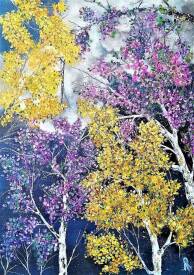 Anne ROBIN - Lune fleurie peinture acrylique
