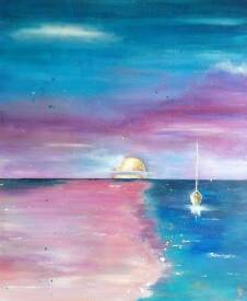 Anne ROBIN - Seul au monde et heureux peinture acrylique