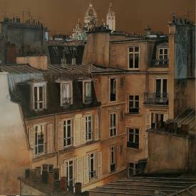 Joël ROUGIÉ - A MONTMARTRE LE SOIR 80X80 .jpg