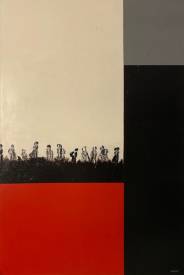 Brigitte ROUZAUD de la PALICE - Défilé de mode au Trocadéro technique mixte sur toile format 150x100cm.jpg