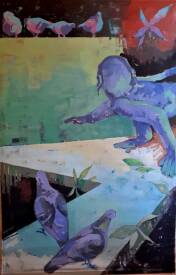 Didier SABY - "Singe et pigeons"