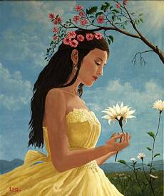 Jean-Yves SAINT LEZER - Jeune femme à la margueritte