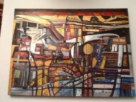 Lydia SAMMARTIN - Paysage. Urbain. 80x60  acrylique sur toile   800 euros