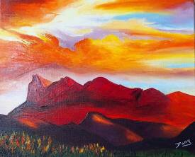 Dany SANTELLI - Soleil couchant sur les Trois Becs