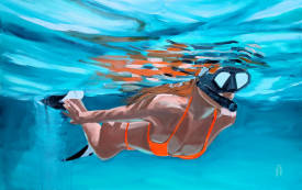 Virginie SCHROEDER - NAGE TROPICALE 116X73 CM HUILE_1.jpg