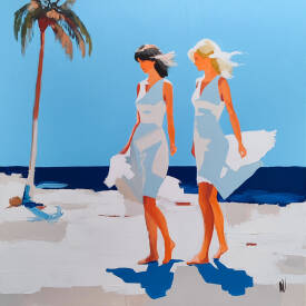Virginie SCHROEDER - SUR LA PLAGE EN DUO 80X80 ACRYL.jpg