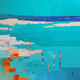 Virginie SCHROEDER - PLAGE COULEURS D'ETE 120X120 CM ACRYL .jpg