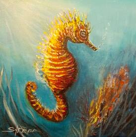Irène Pouvreau - SYRÈNE - 20x20 Acryl. Hipocampe