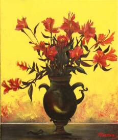 Stéphane TEXEREAU - 2024 ASTROEMERES AU VASE BRISE huile sur toile 54x65cm.JPG