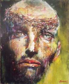 Stéphane TEXEREAU - Christ 7,encre acrylique et huile sur toile de 73x60cm 56.5 ko Texereau.s.jpg