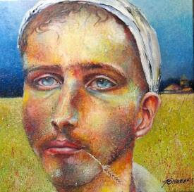 Stéphane TEXEREAU - 2025 juin SUMMER BOY Techniques Mixtes sur toile 60x60cm.jpeg