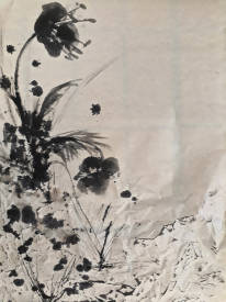 Martine THIBAUD - Fleur sur papier froissé 1 - Version 2.jpg