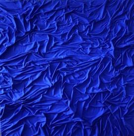 Thierry Ménéchal dit THIME - STRUCTURE ET MATIERES- Les Grands Drapés Bleu K- Drap de lin texturé sur toile de lin  100x100.jpg