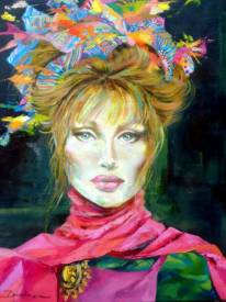 Damian TIRADO - collection  femme chapeau 80X60 Acrylque sur toile vendu   (26).jpg