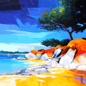 Pierrick TUAL - plage ensoleillée 80x80.JPG