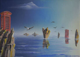 Thierry VAN QUICKENBORNE - LOIN, Huile & Acrylique sur toile, 16 x 22 cm