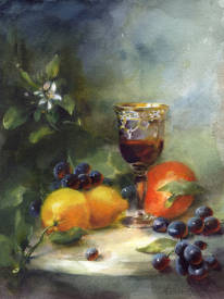 Sylvie VERNAGEAU - Citrons et verre doré.jpg