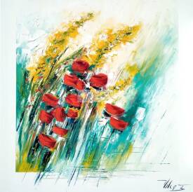 Corinne VILCAZ - Jour de chance Huile sur toile 80x80 cm.jpg