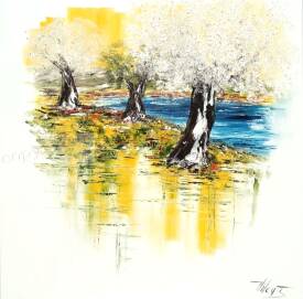 Corinne VILCAZ - Coeur de paix Huile sur toile 90x90 cm.jpg