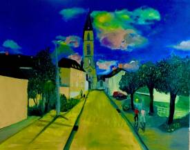 Alex VIRASSAMY - Pleine lune ( huile sur toile 80x100)