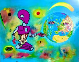 Alex VIRASSAMY - D’où viens-tu (huile sur toile)80x100