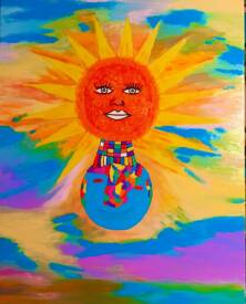 Alex VIRASSAMY - La médaille (huile sur toile 100x80)