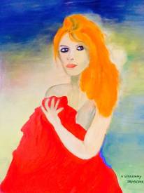 Alex VIRASSAMY - La femme (B.B)(huile /toile 50x61)