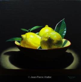 Jean-Pierre WALTER - Coupe aux citrons en clair-obscur