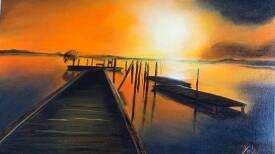 Yolande Strauss Ruinet - Yola'artS - Nocturne d'Azur sous Lune d'Orange