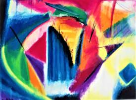 Sylvain ZABETH - 11)1988 New-York manahattan usa' Proue de navire' Pastel sur  papier 24x32cm.jpg