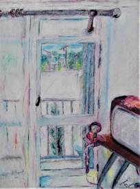 Sylvain ZABETH - 1982 ' baie vitrée landscape  oyonnax'Pastel seche et grasse sur  papier 24x32cm.jpg