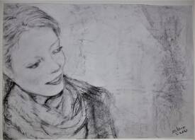 Sylvain ZABETH - 5)2021. Paris. Croquis sur papier. Titre (Line, femme de Norvège ) Technique crayon Pierre noir. 21x30cm.jpg