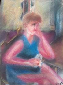 Sylvain ZABETH - 1981'soirée d'hiver, Juliane' Pastel sur  papier 24x32cm.jpg